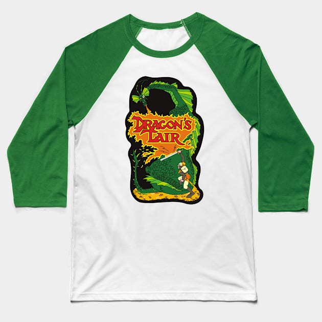 Dragon's Lair Logo Baseball T-Shirt by RoswellWitness